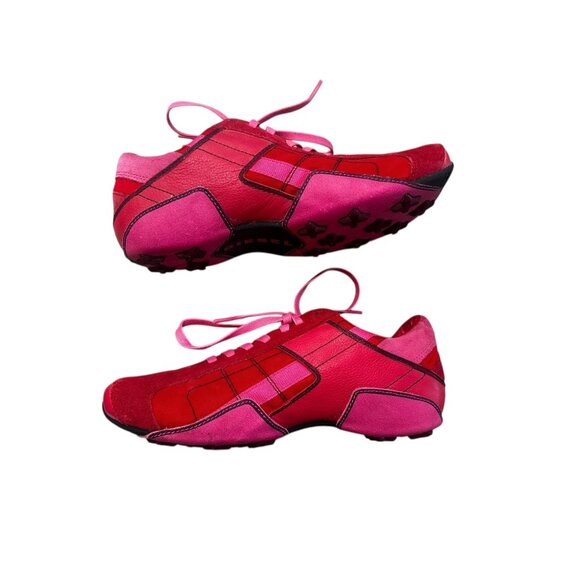 Vintage Y2K Diesel Archive Aquila Lace Up Tennis Shoes Womens 9 Pink Red Suede - Picture 12 of 16
